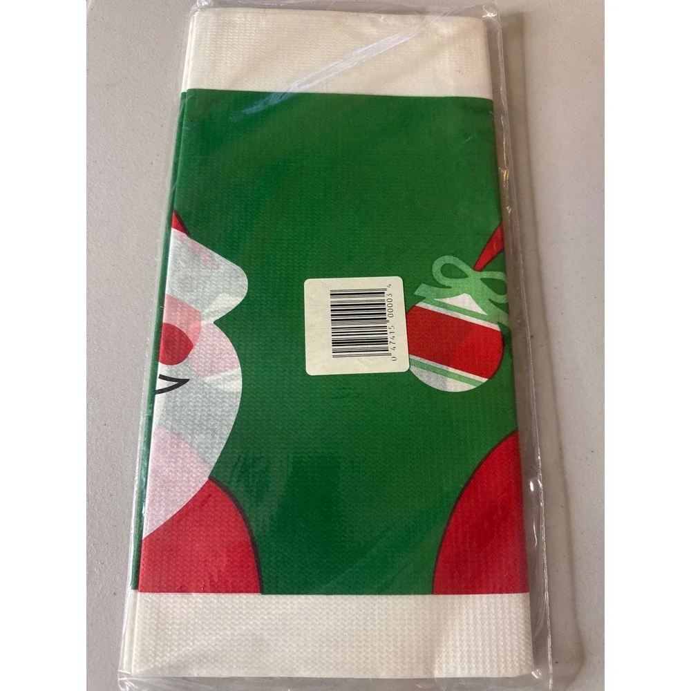 Vintage 1983 Party House Christmas Guest Towels Santa Claus Kalla Green Red NEW